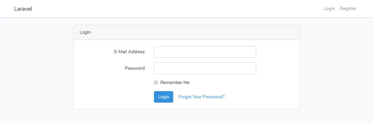 Laravel default login