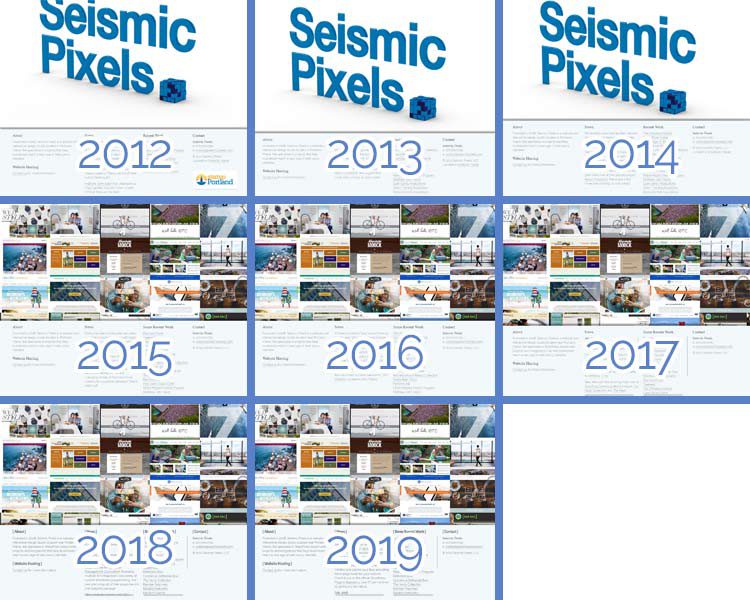 Seismic Pixels website design iterations