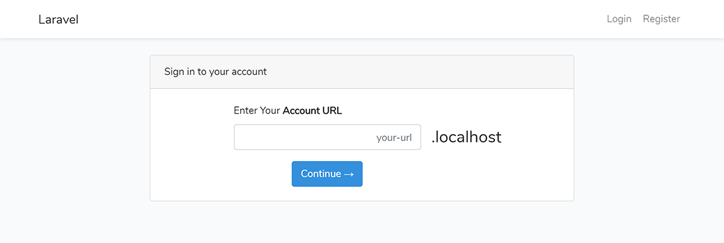 Top level Laravel login